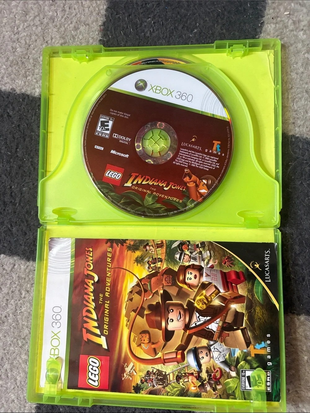 xbox 360 Indiana Jones and kung fu panda combo game